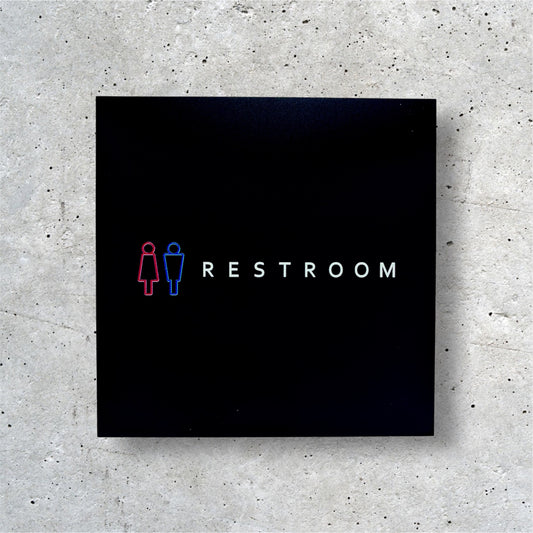 RESTROOM-room plate-